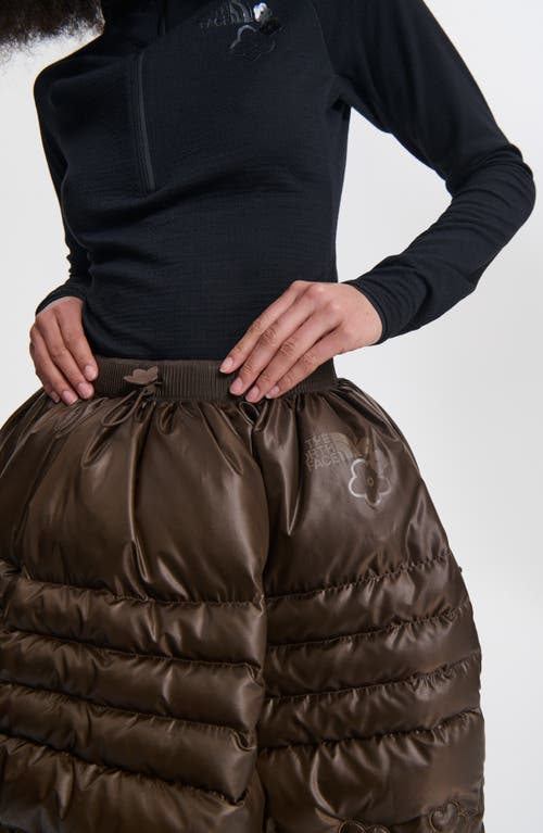 Cecilie Bahnsen X The North Face Quilted Down Skirt In Brown