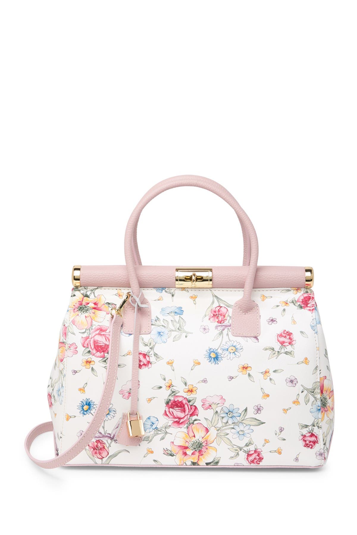 RENATA CORSI Floral Leather Shoulder Bag, Main, color, 