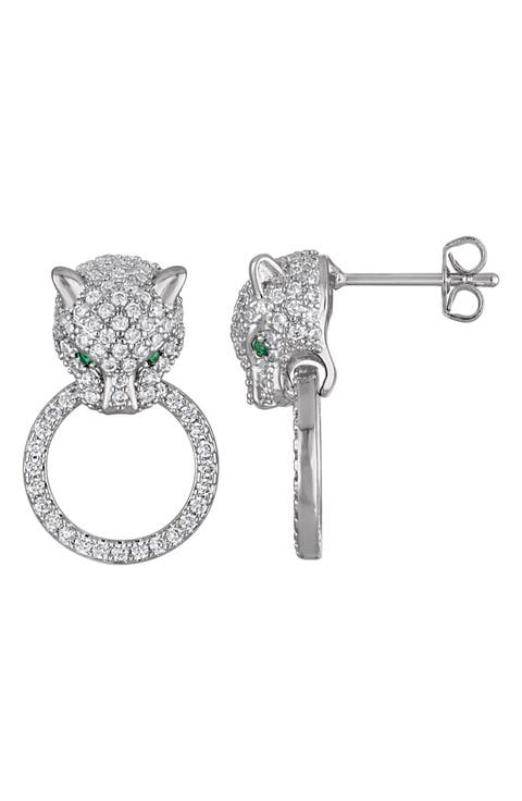 Jaguar Cubic Zirconia Hoop Earrings