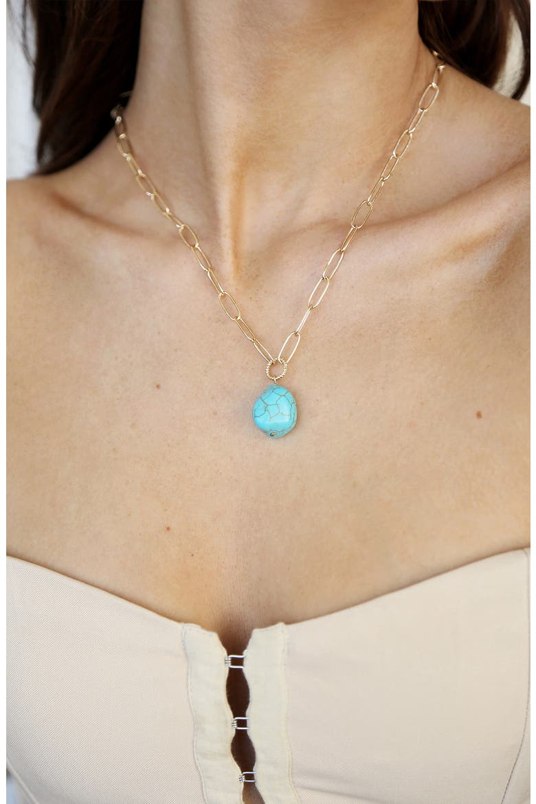 Turquoise Pendant Necklace, Alternate, color, TURQUOISE