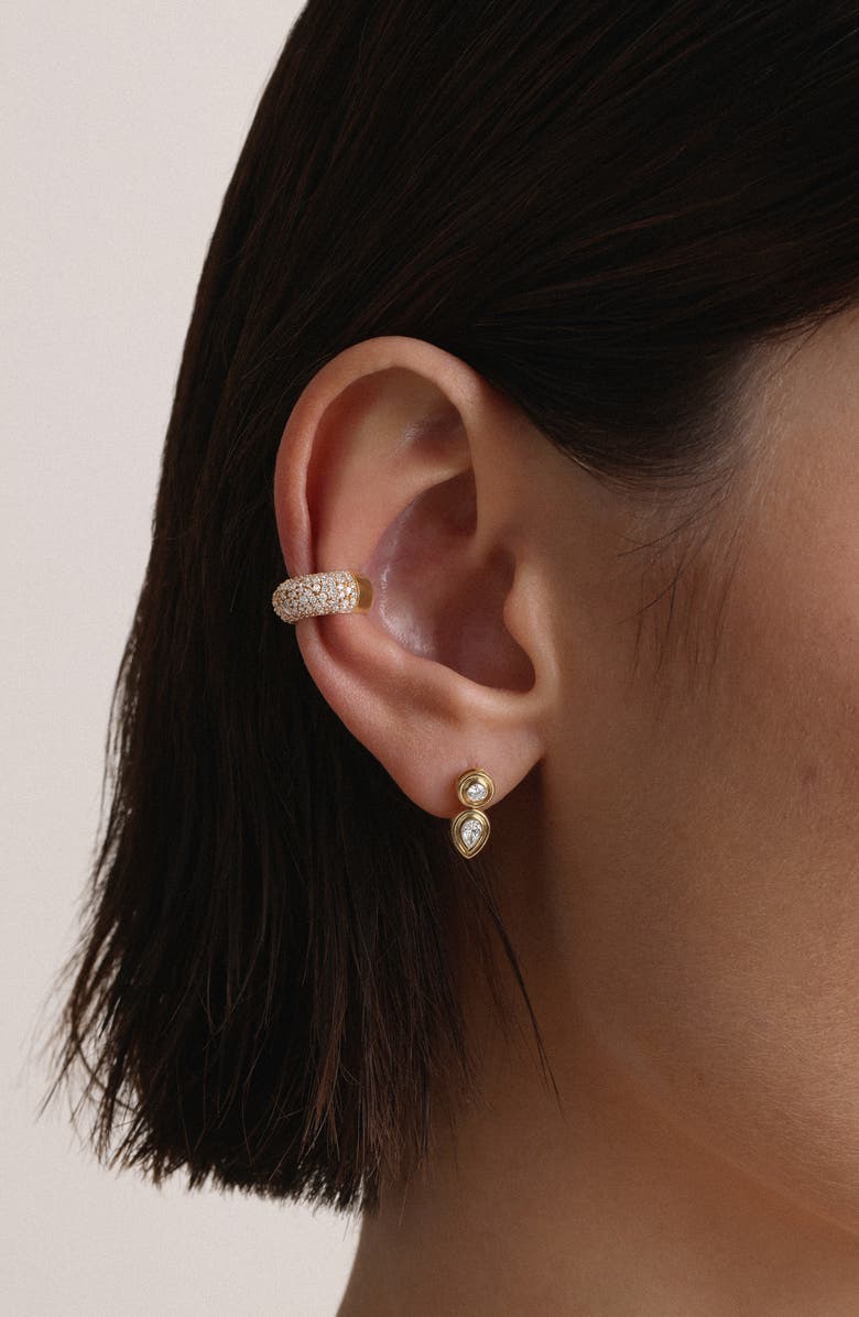 Adina Reyter Groovy Lab Grown Diamond Pear Drop Earrings, Alternate, color, 14K Yellow Gold