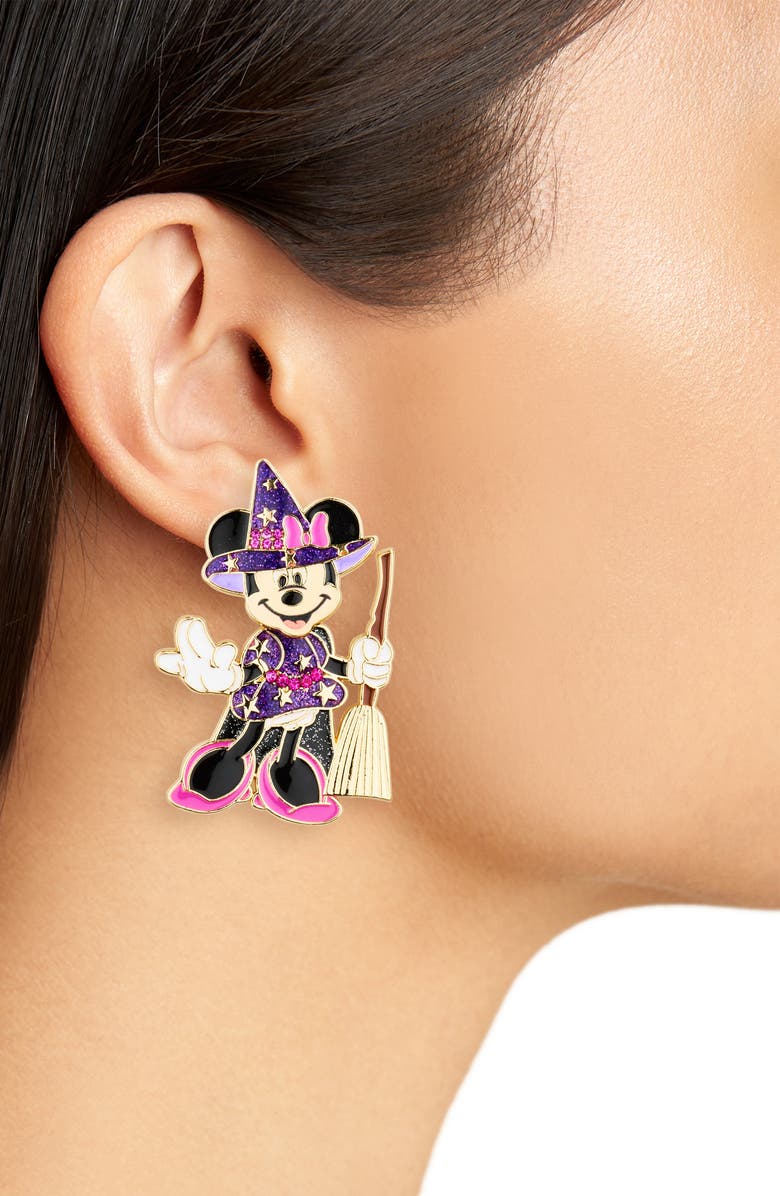 BaubleBar Minnie Mouse Witch Statement Earrings, Alternate, color, Purple Multi