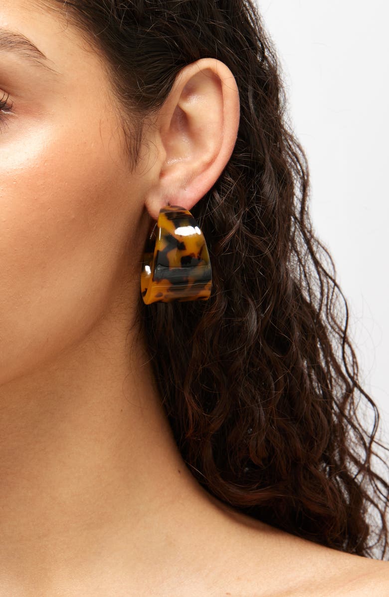 Shashi Alice Tortoiseshell Hoop Earrings, Alternate, color, 