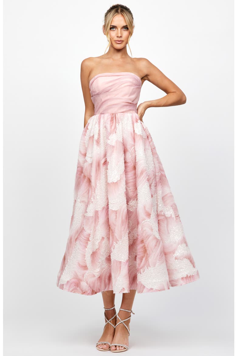 Briee Strapless Midi, Alternate, color, BLUSH