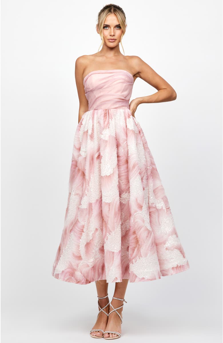 Bariano Briee Strapless Midi, Alternate, color, Blush
