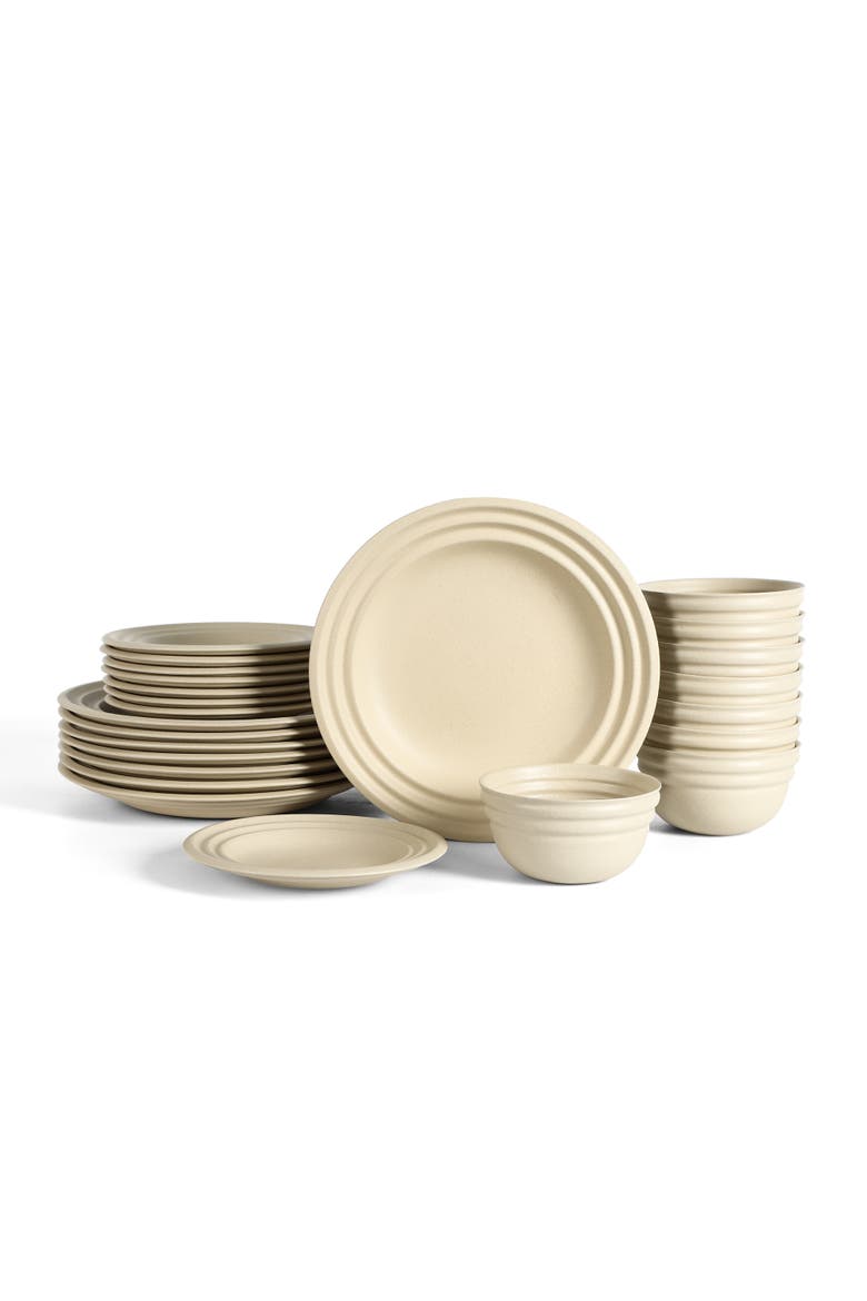 Zen Stoneware 24-Piece Dinnerware Set, Main, color, Beige