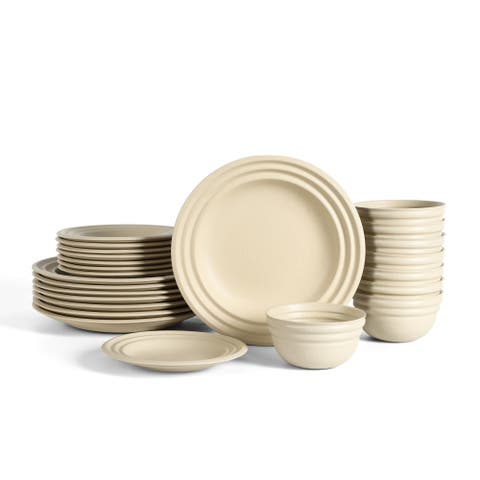 Zen Stoneware 24-Piece Dinnerware Set