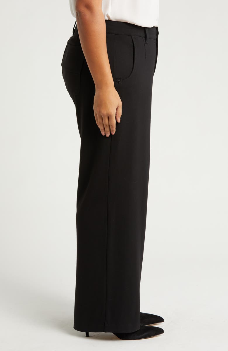 Wit & Wisdom Whitney Skyrise Plaid Wide Leg Trousers, Alternate, color, Black