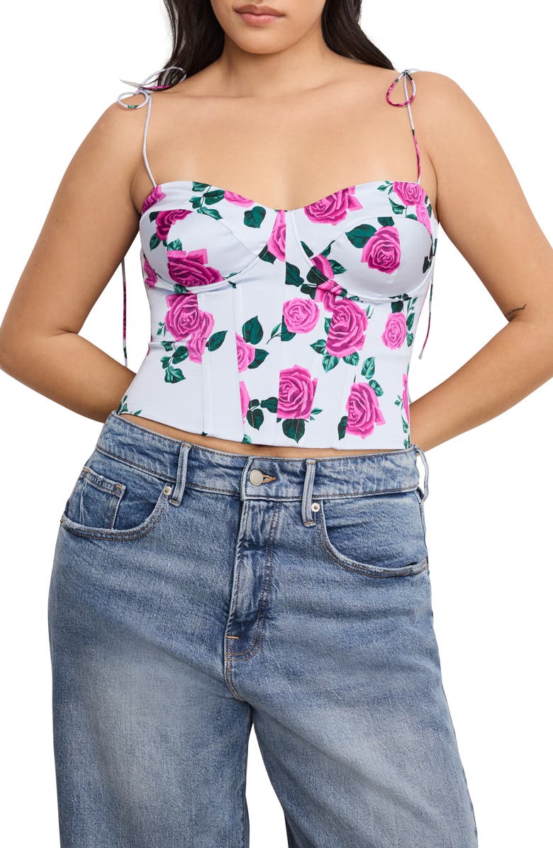 Good American Satin Corset Top, Alternate, color, Vintage Rose001