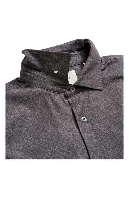 Billy Reid Paisley Melange Cedar Shirt In Asphalt
