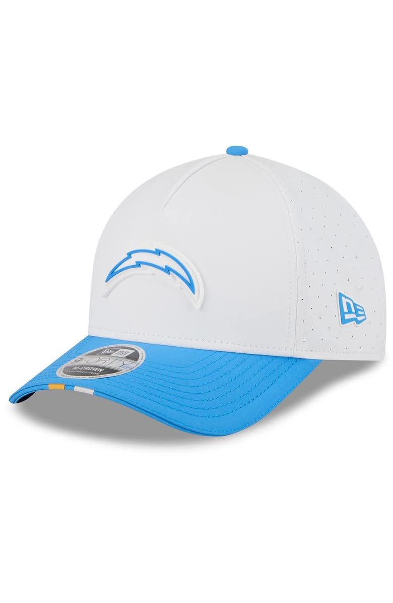 New Era Men's New Era  White/Powder Blue Los Angeles Chargers 2025 NFL Training Camp A-Frame 9FORTY Adjustable Hat, Main, color, 