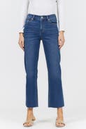 Dear John Anika Mid Rise Raw Hem Ankle Straight Jeans