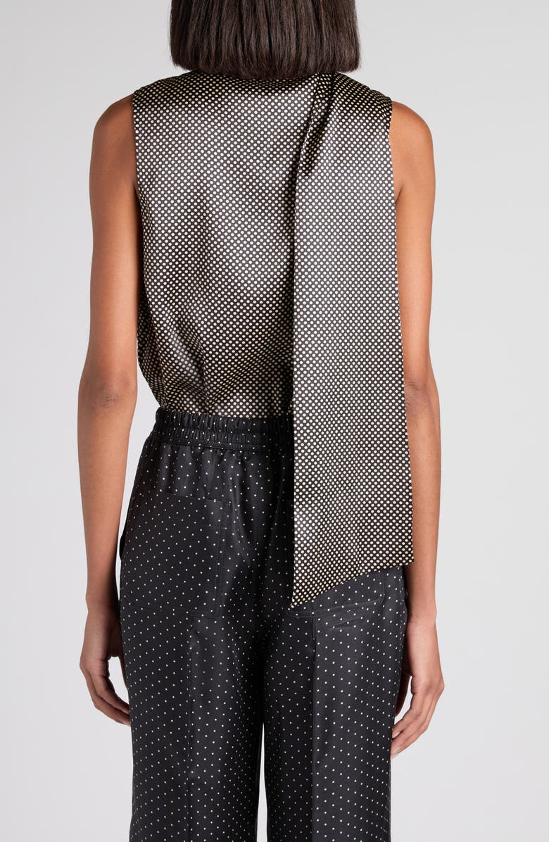 TOM FORD Sleeveless Lavalliere Stretch Silk Satin Top, Alternate, color, Zblaw Black/ White