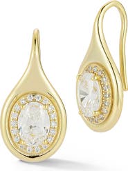 GLAZE JEWELRY Cubic Zirconia Oval Drop Earrings