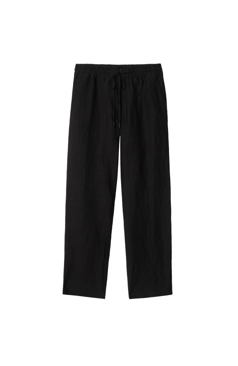 Burberry Linen Trousers, Alternate, color, Black