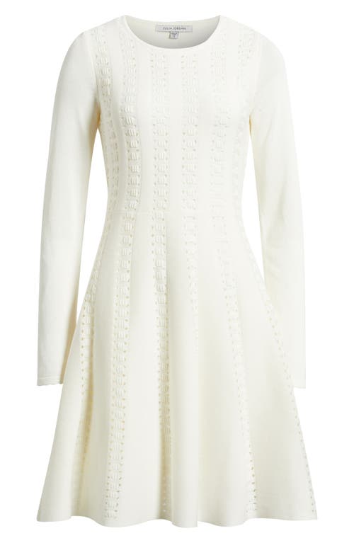Julia Jordan Open Stitch Long Sleeve Sweater Dress In White