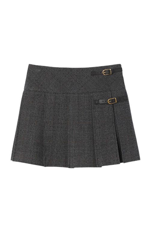 Sandro Short Rhinestone Suit Skirt In Gray