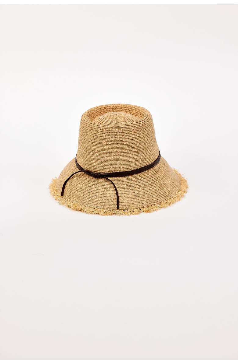 Hat Attack Zoe Lampshade, Alternate, color, Natural/Chocolate