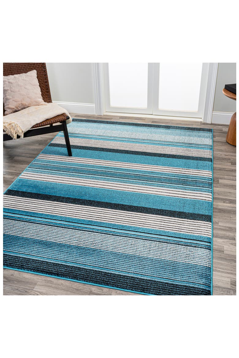 Duxbury Gradient Ticking Striped Area Rug, Alternate, color, Blue/Navy