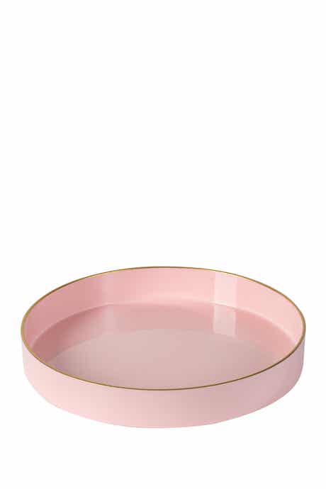 Pink Round Decorative Tray