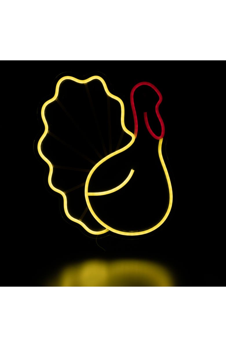 Northlight LED Turkey Neon Lighted Thanksgiving Wall or Window Decoration - 15", Alternate, color, 