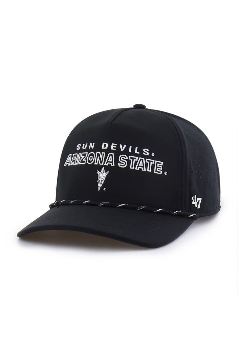 Men's '47  Black Arizona State Sun Devils Forward Vent Hitch Rope Adjustable Hat, Main, color, Black