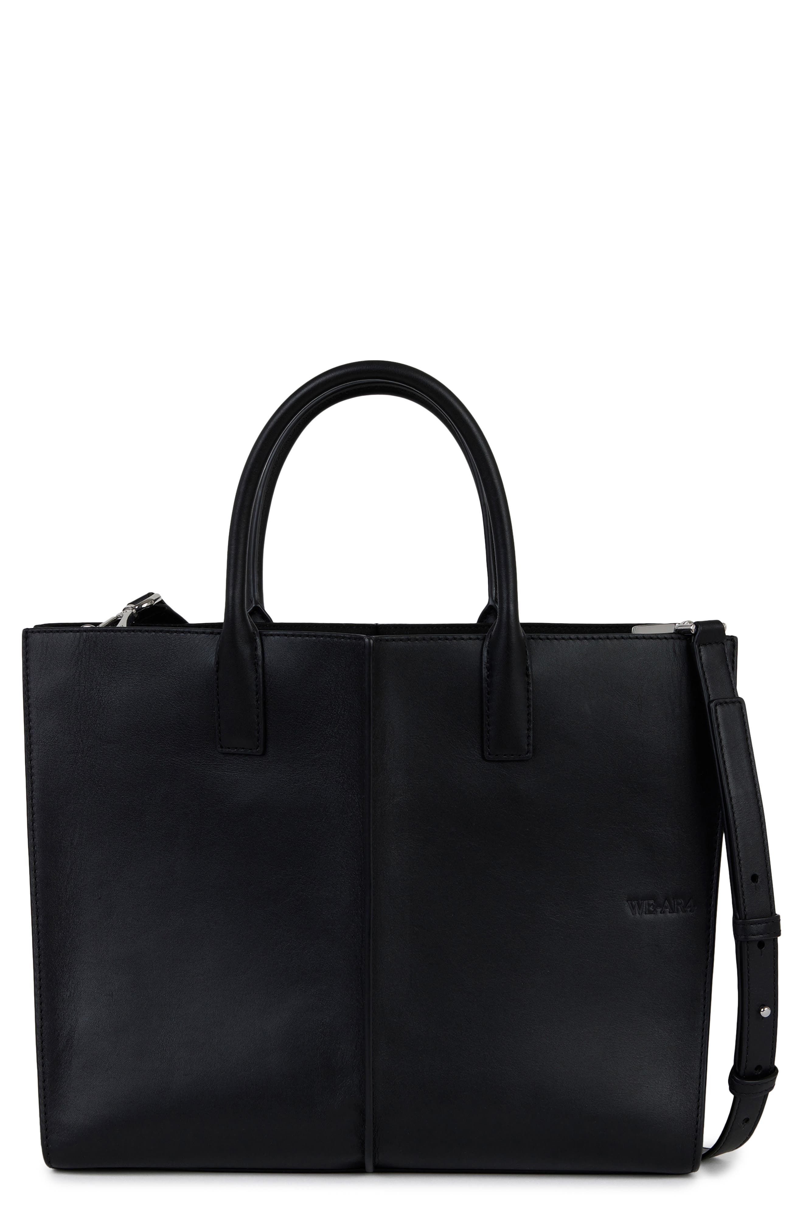 WE-AR4 The Industry Leather Tote in Black 