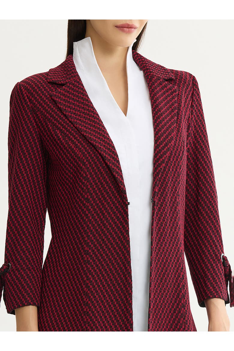 Tailored Tie Cuff Knit Jacket, Alternate, color, Scarlet Red/Black