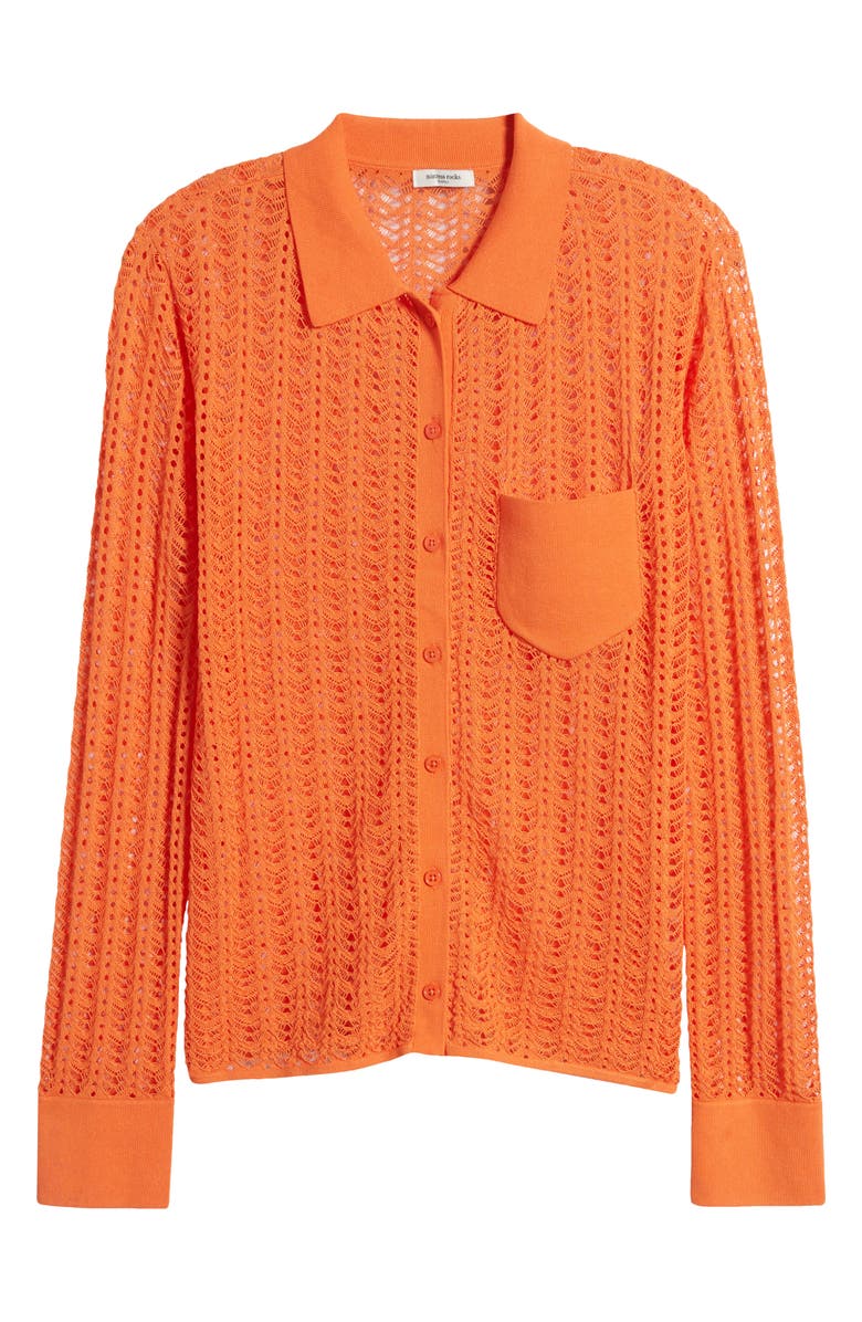 Mistress Rocks Pointelle Stitch Button-Up Shirt, Alternate, color,