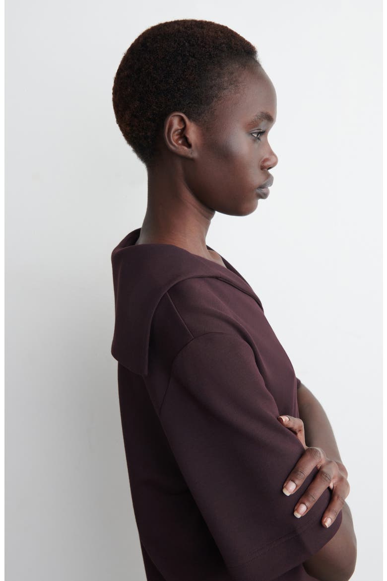 Marina Collar Top, Alternate, color, RED DARK