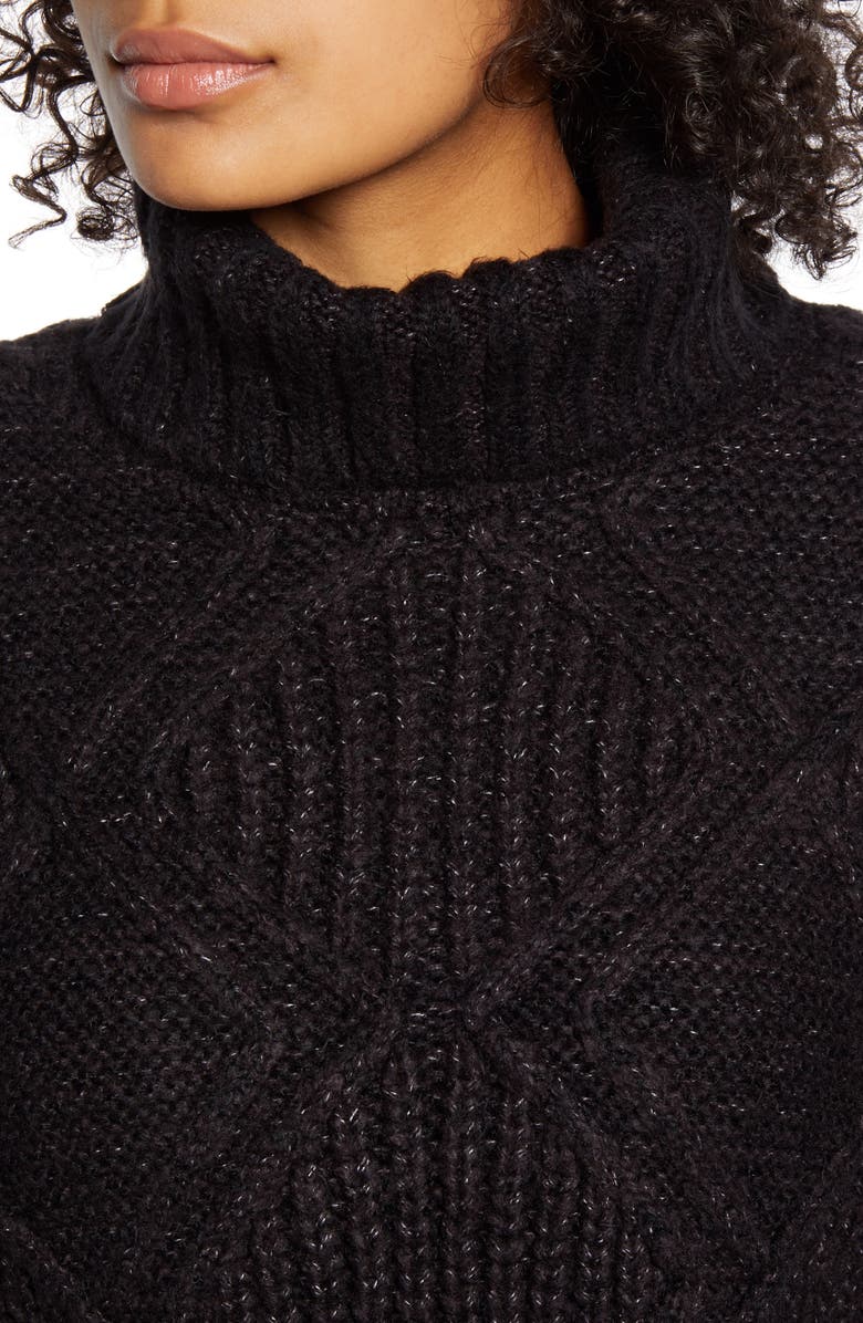 Caslon<sup>®</sup> Chunky Cable Knit Turtleneck Sweater, Alternate, color,