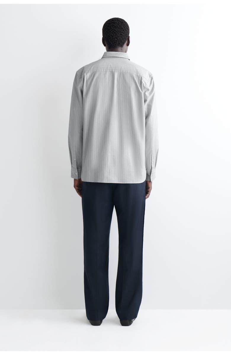 COS Cotton Oxford Shirt, Alternate, color, Light Gray / Striped