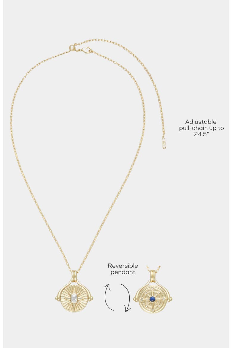 North Star Spinner Necklace, Alternate, color, Gold, Lapis, Clear