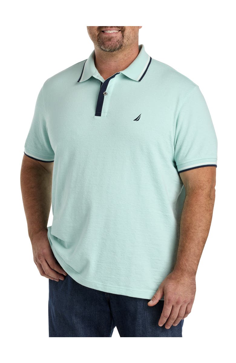 Nautica Big & Tall Contrast-Tipped Polo Shirt, Main, color, Sea Water Blue
