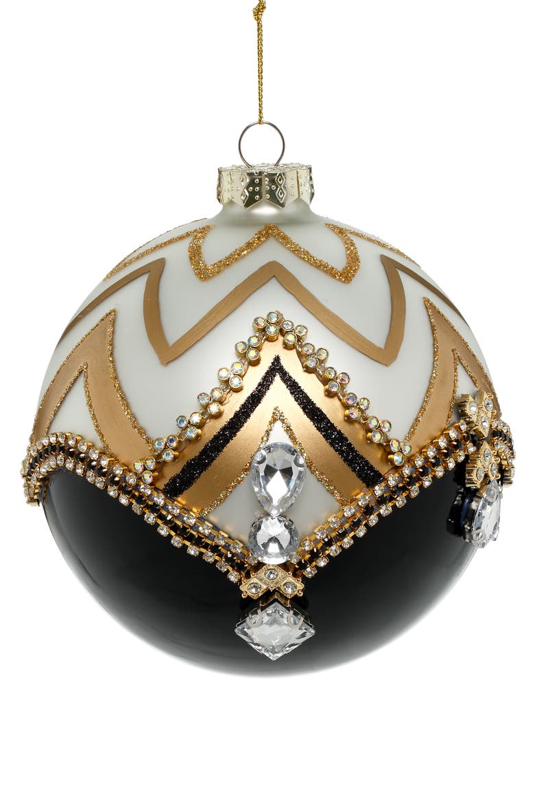 Jeweled Chevron Ornament, Box of 4, Main, color, Black