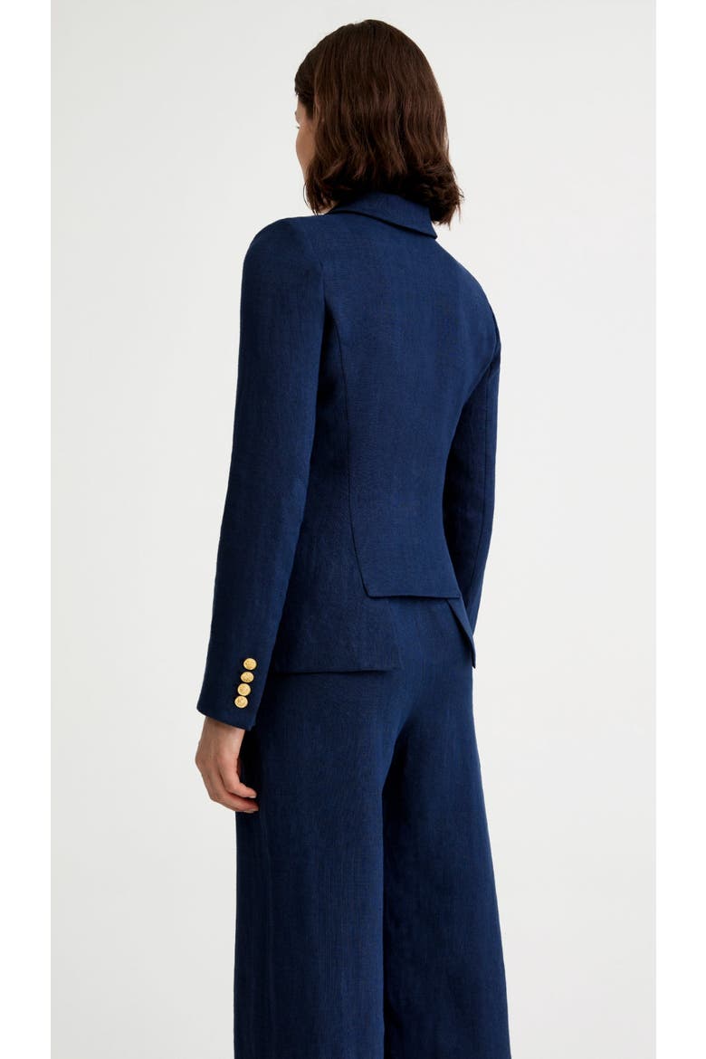 Linen Classic Duchess Blazer, Alternate, color, Navy Linen