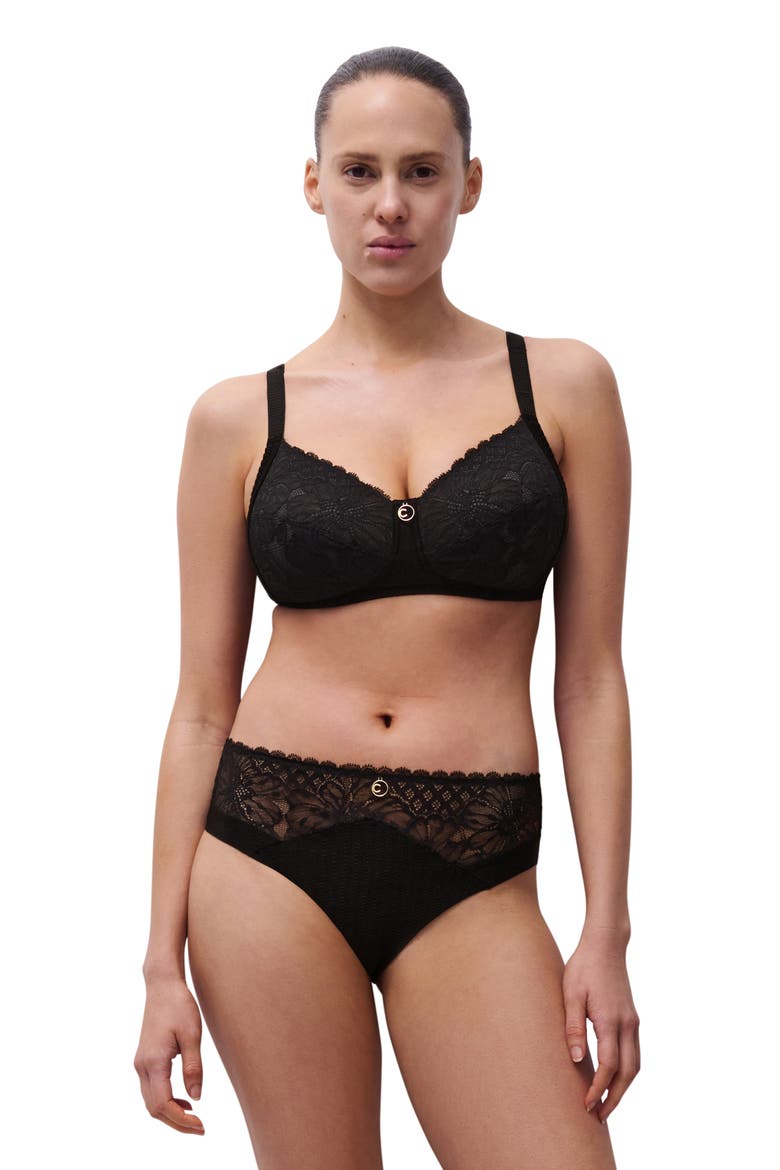Sublime Lace Wireless Bra, Alternate, color, BLACK