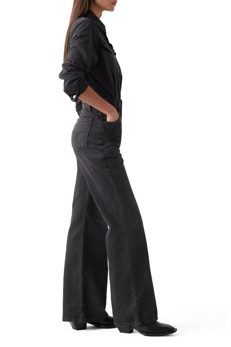 Western Long Sleeve Denim Jumpsuit, Alternate, color, TRAVEL SUIT