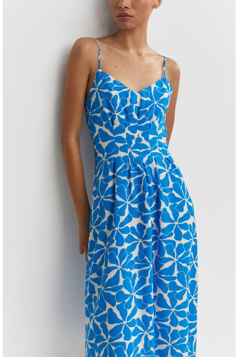 Floral Seersucker Midi Dress, Alternate, color, BLUE