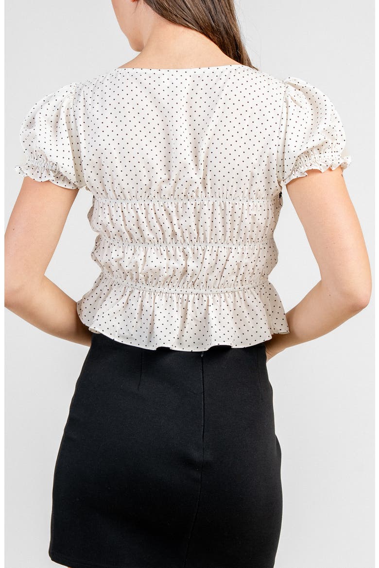Square Neck Puff Sleeve Smocked Blouse, Alternate, color, WHITE