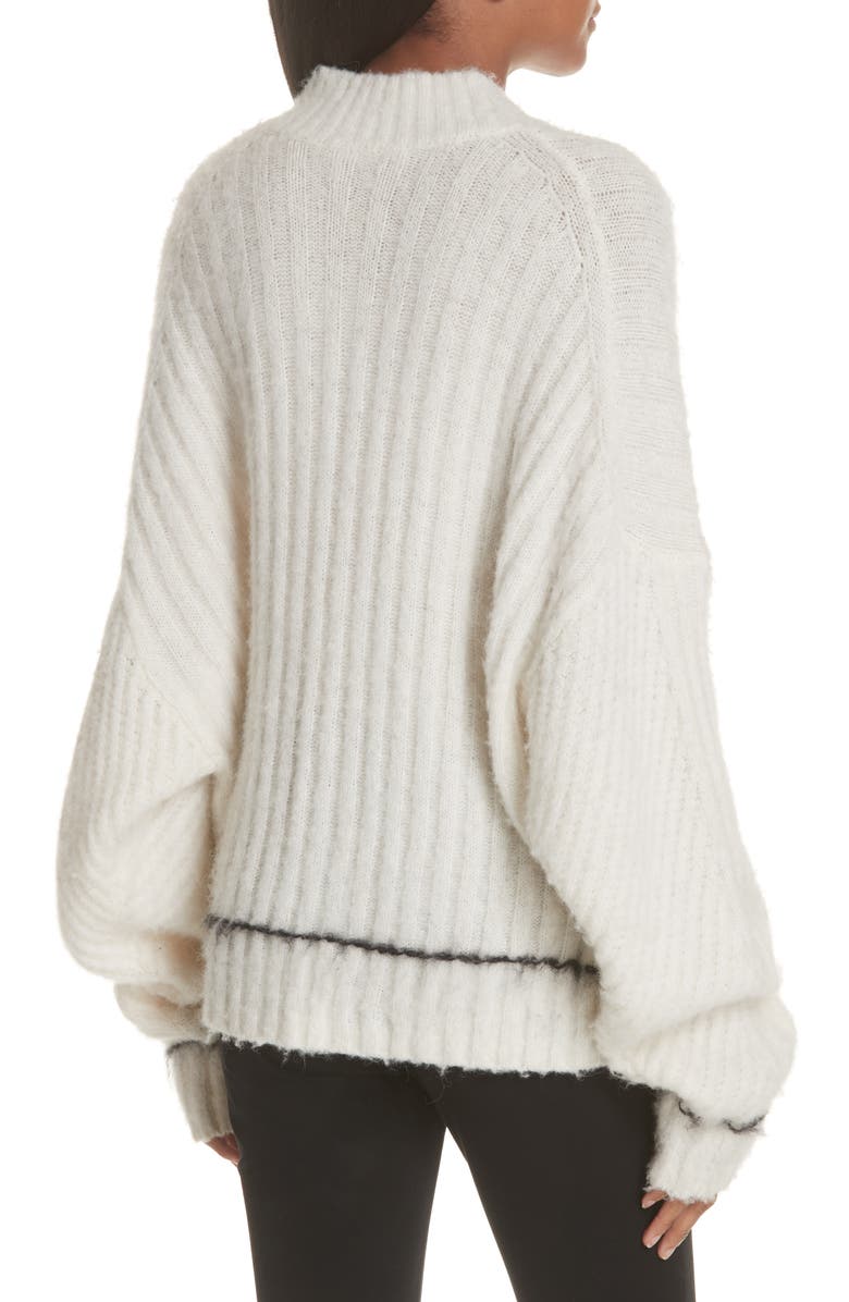 Helmut Lang Brushed Wool & Alpaca Blend Sweater, Alternate, color, 