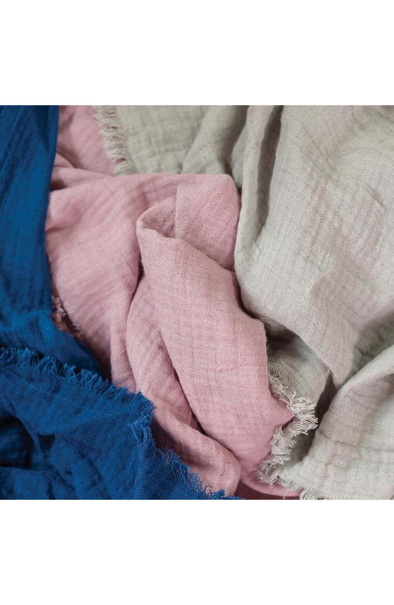 ELISABETH YORK 50" x 70" Feather Gauze Throw Collection, Alternate, color, Grey