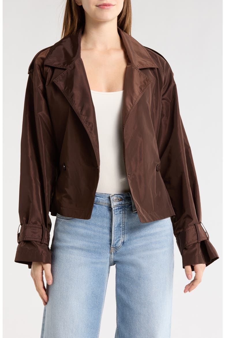 Vale Short Belted Trench Coat, Alternate, color, EARTH