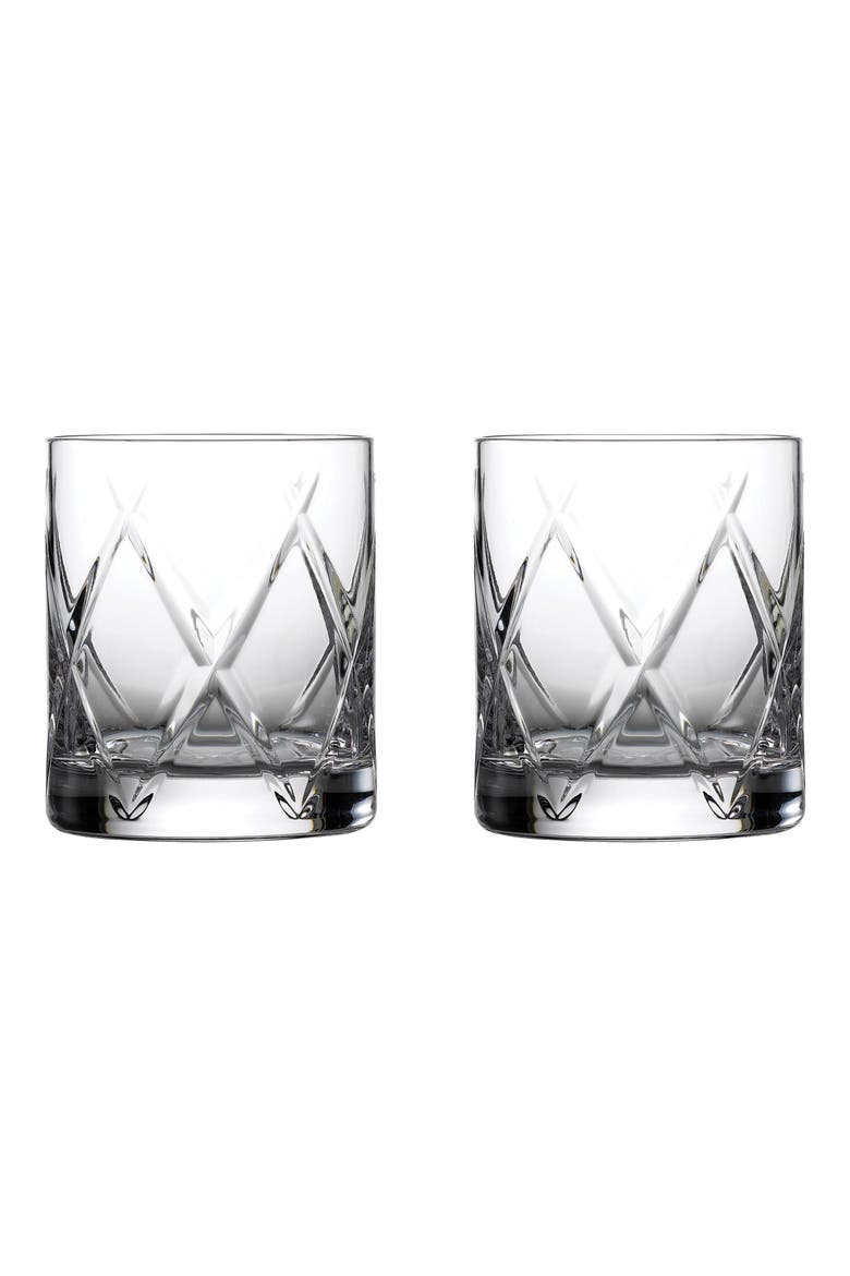 Olann Short Stories Set of 2 Double Old Fashioned Lead Crystal Glasses, Main, color, NO COLOR