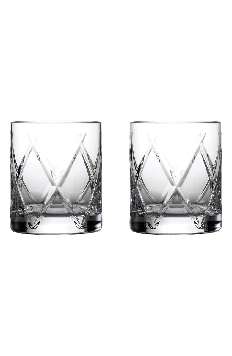 Waterford Olann Short Stories Set of 2 Double Old Fashioned Lead Crystal Glasses, Main, color,