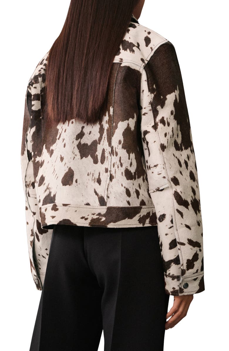 MANGO Genuine Calf Hair Jacket, Alternate, color, 