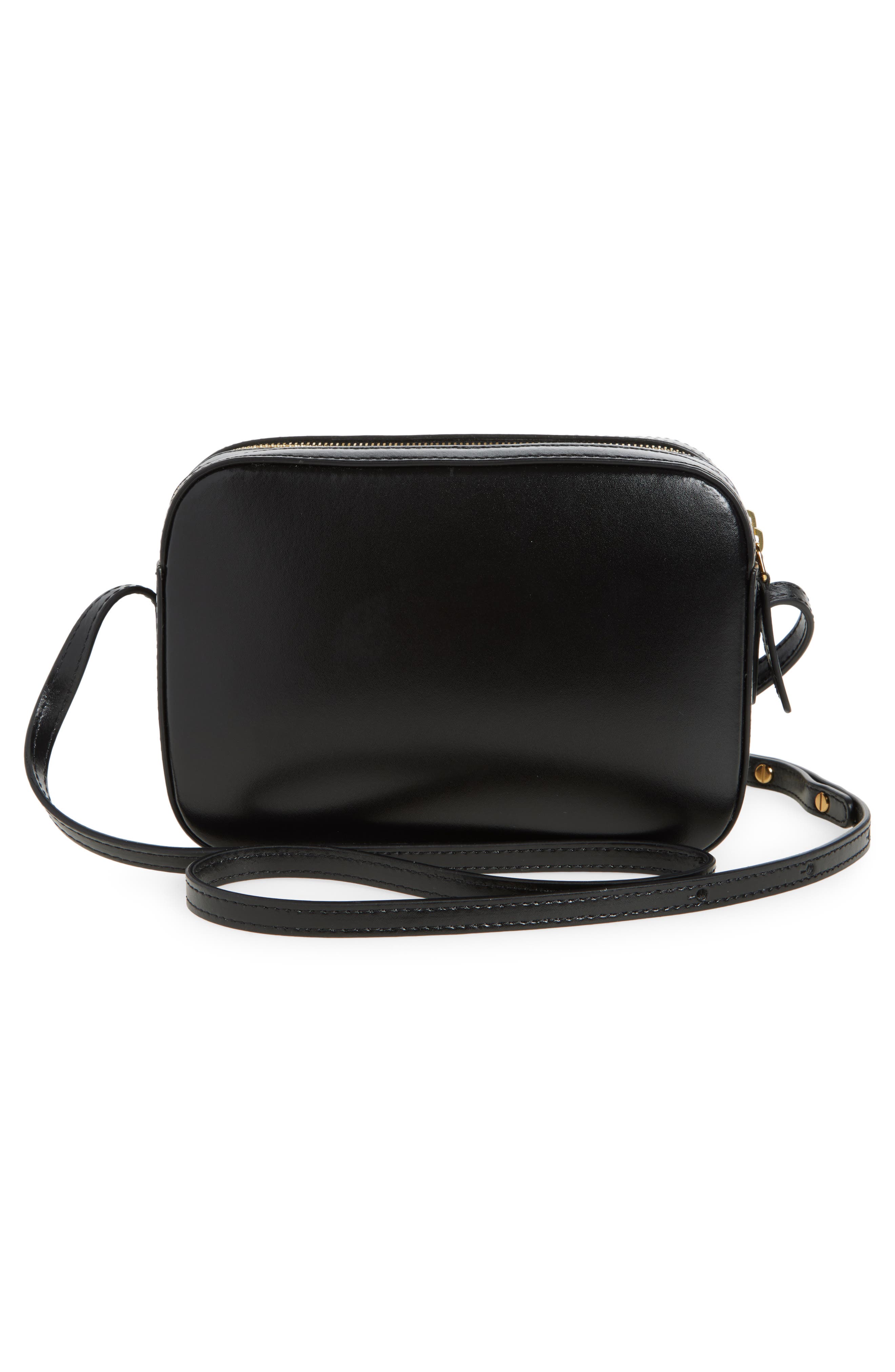Mansur Gavriel Leather Camera Bag, Alternate, color, Black