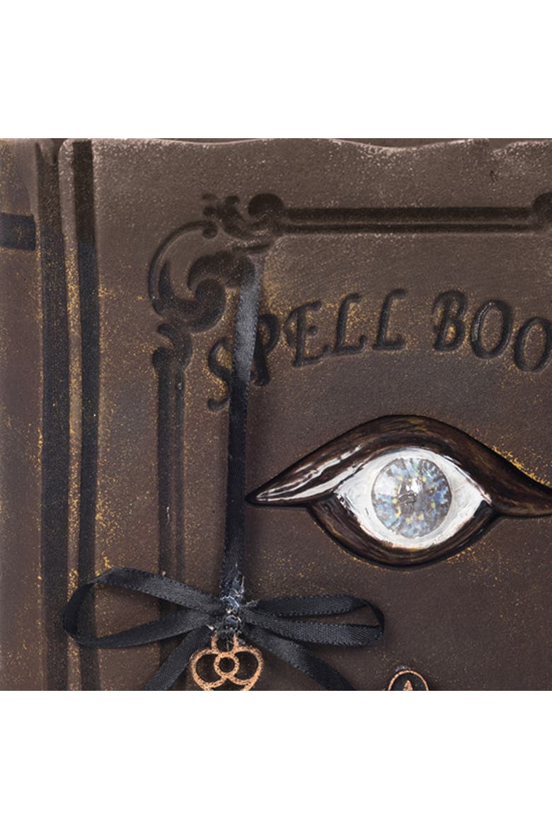 Decorative LED Witch's Spell Book Halloween Figurine, Alternate, color, Brown