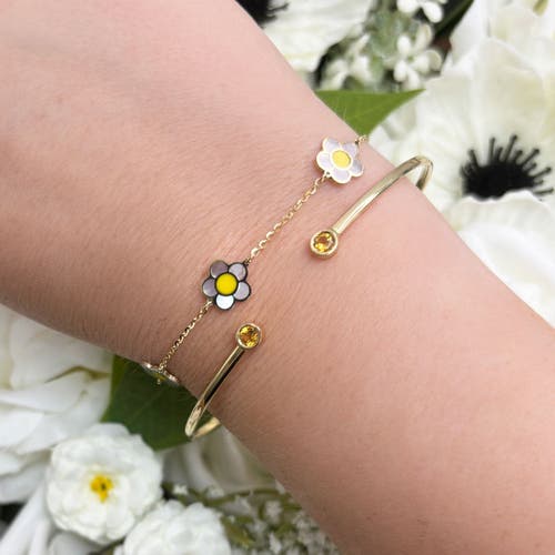 The Lovery Fine Jewelry Mother Of Pearl Daisy Bracelet In Silver