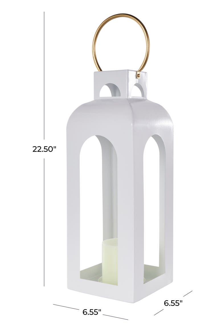 Metal Candle Lantern, Alternate, color, WHITE